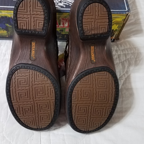 Durango Women's Clogs size 9M Brown Leather Western Slip-on shoe  RD3823… - Picture 10 of 11
